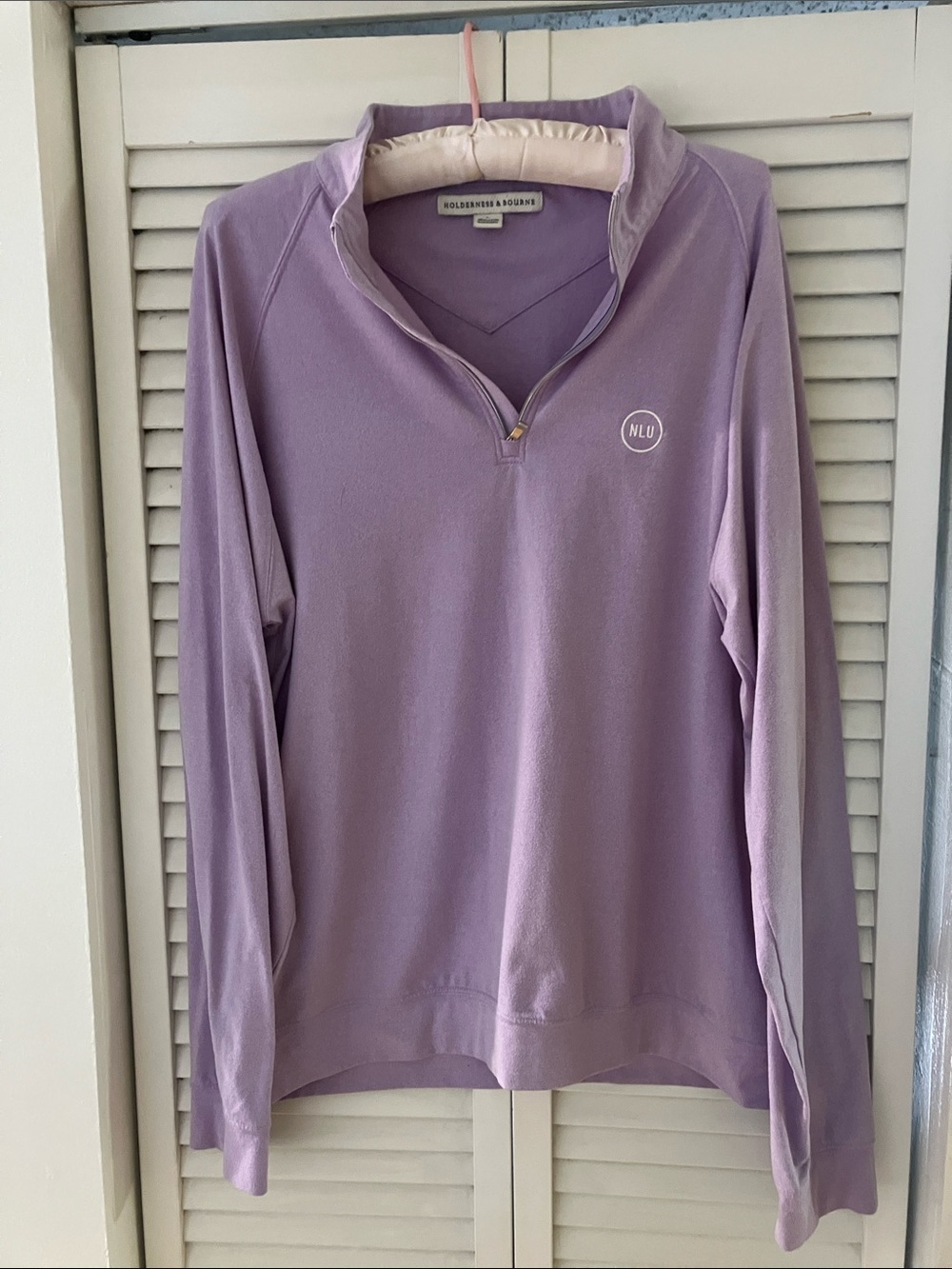 Holderness and Bourne Lavender Purple Quarter Zip Size Large NLU Golf